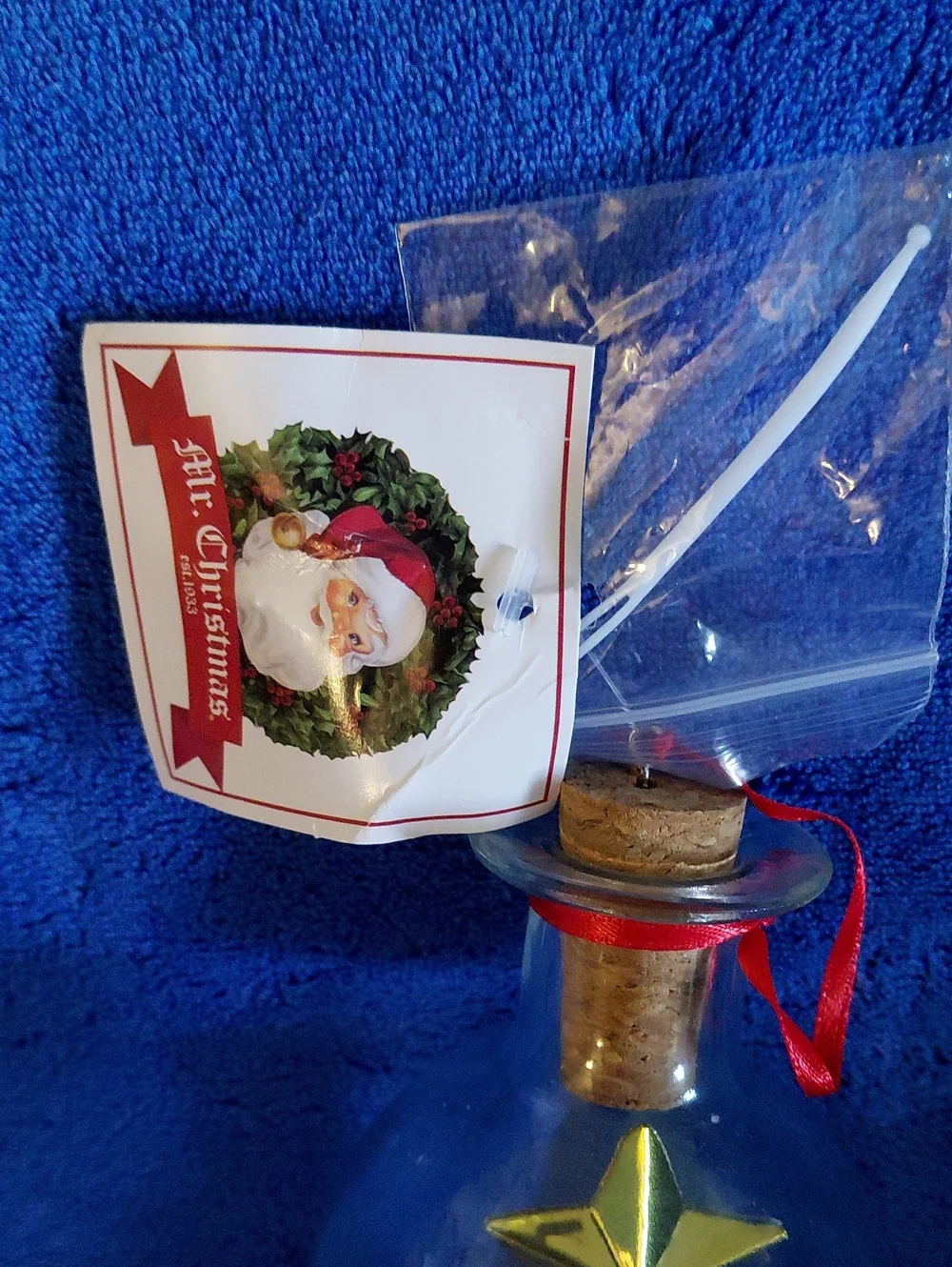 Mr. Christmas NWT Holiday Message-in-a-Bottle with Green Christmas Tree